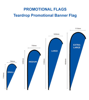 Teardrop Promotional Banner Flag -  Medium - Cross Foot Base