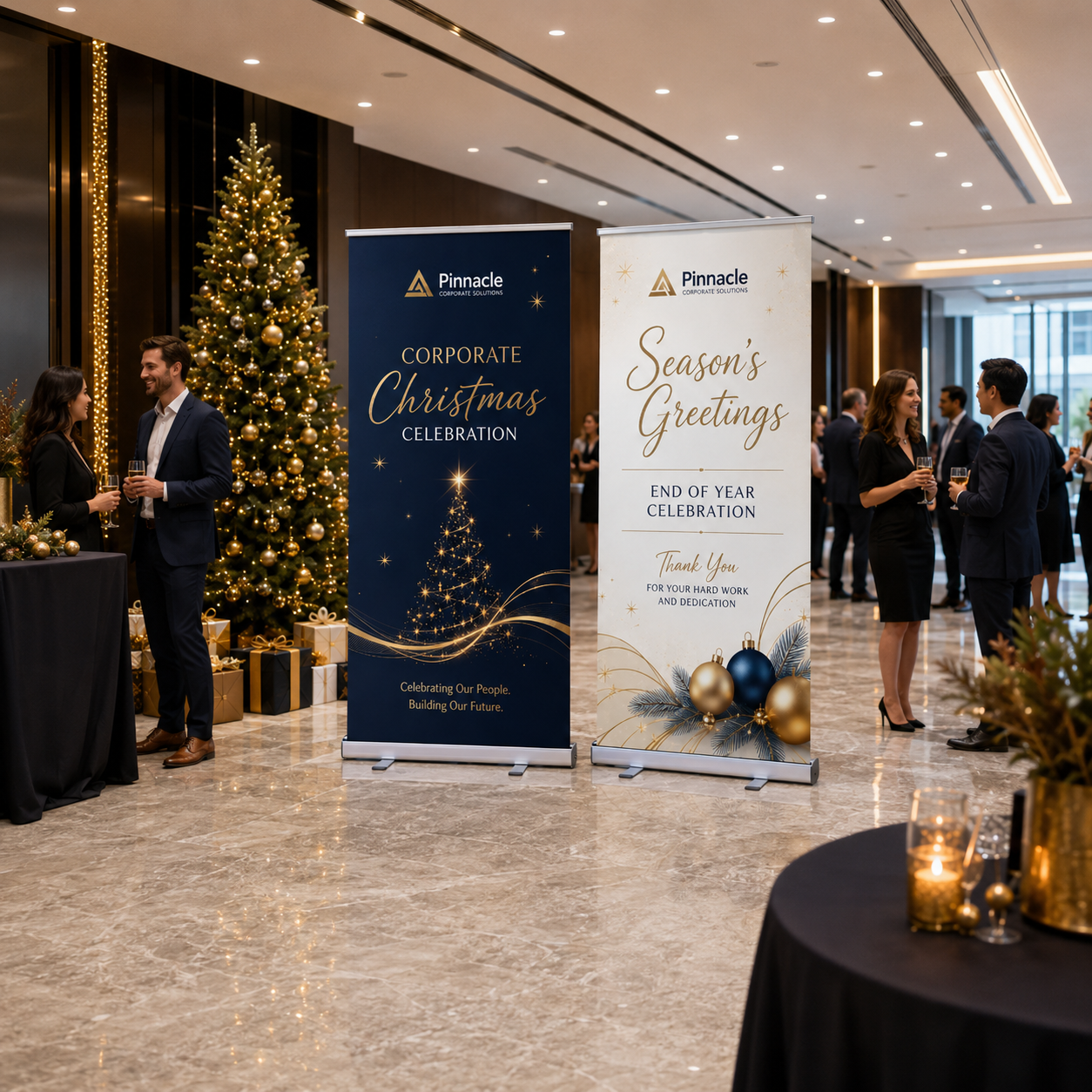 people celebrating Christmas and end of year events
