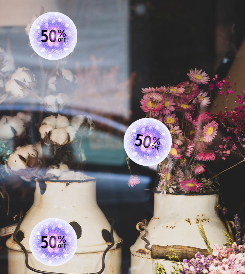 Stickers White 150mm Diameter - Static Cling