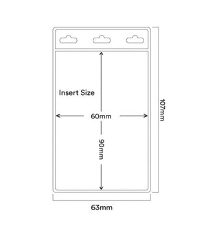 Plastic Pockets - Card Holders 63mm x 107mm